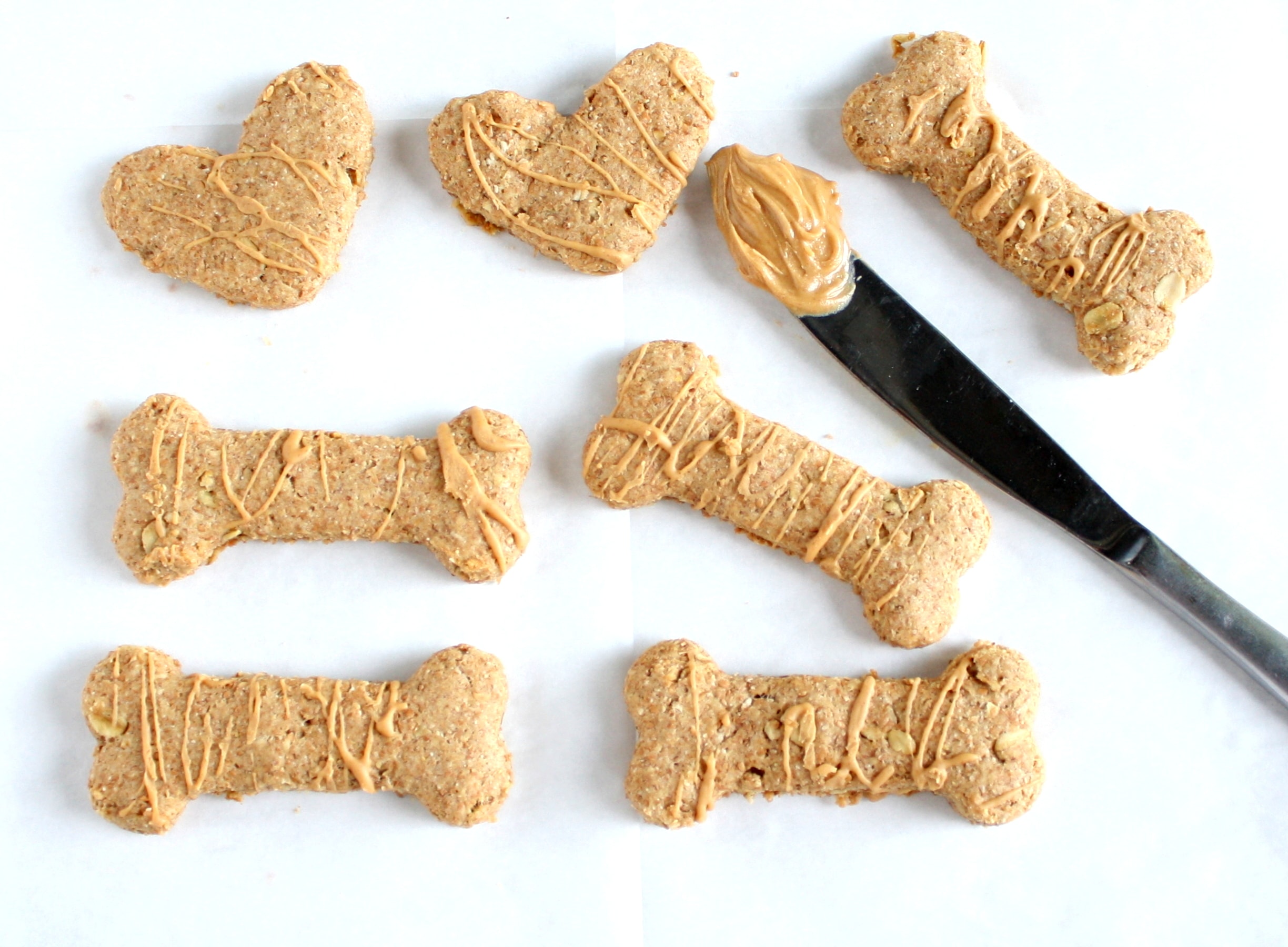 dog bones with peanut butter inside