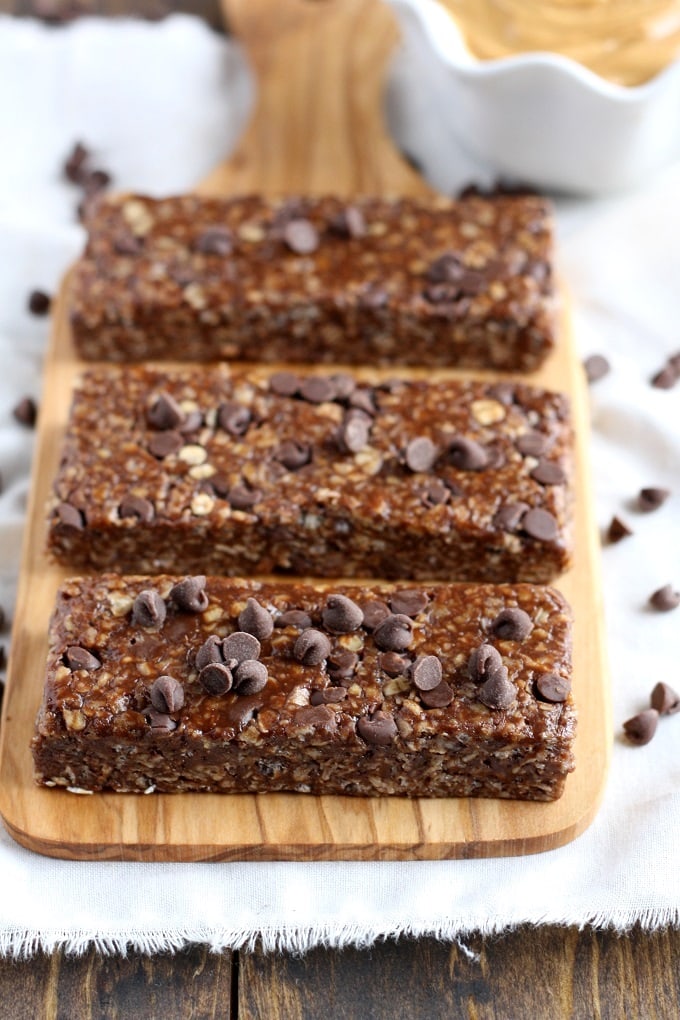 No Bake Chocolate Peanut Butter Granola Bars