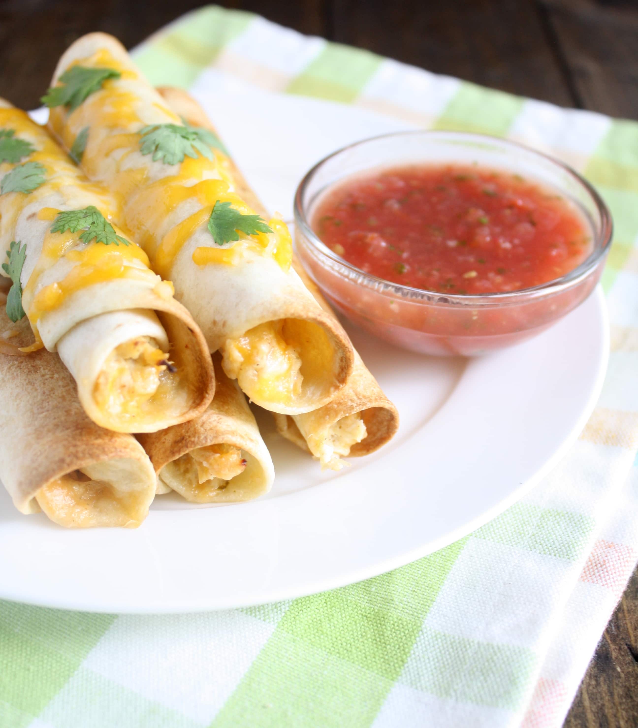 Baked Cream Cheese Chicken Taquitos