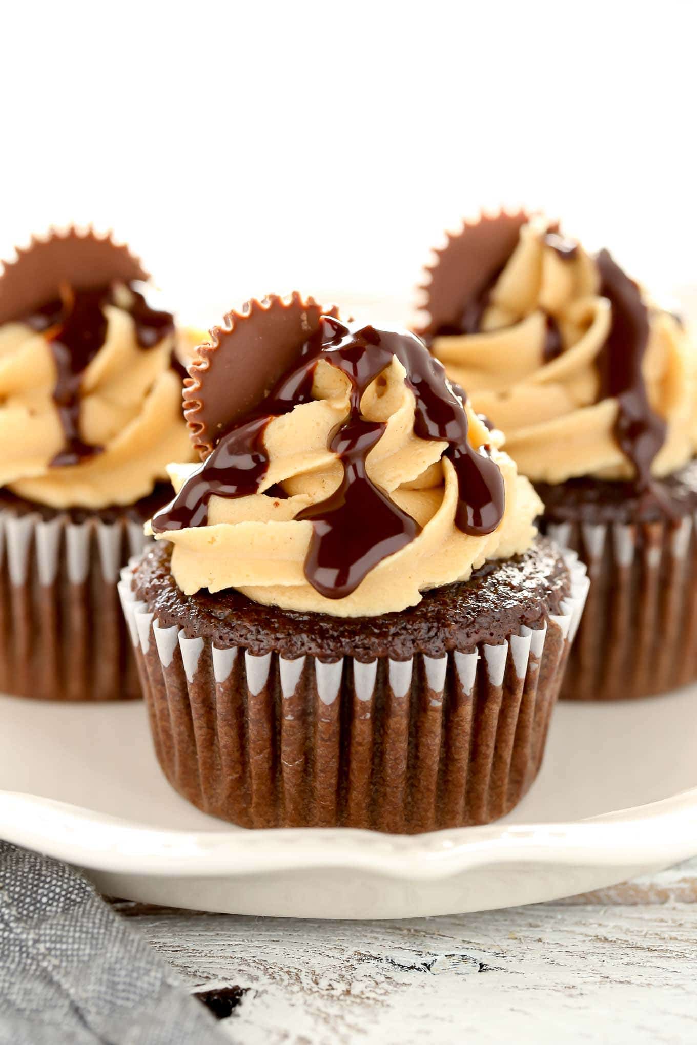 Chocolate Peanut Butter Cupcakes Recipe - Live Well Bake Often