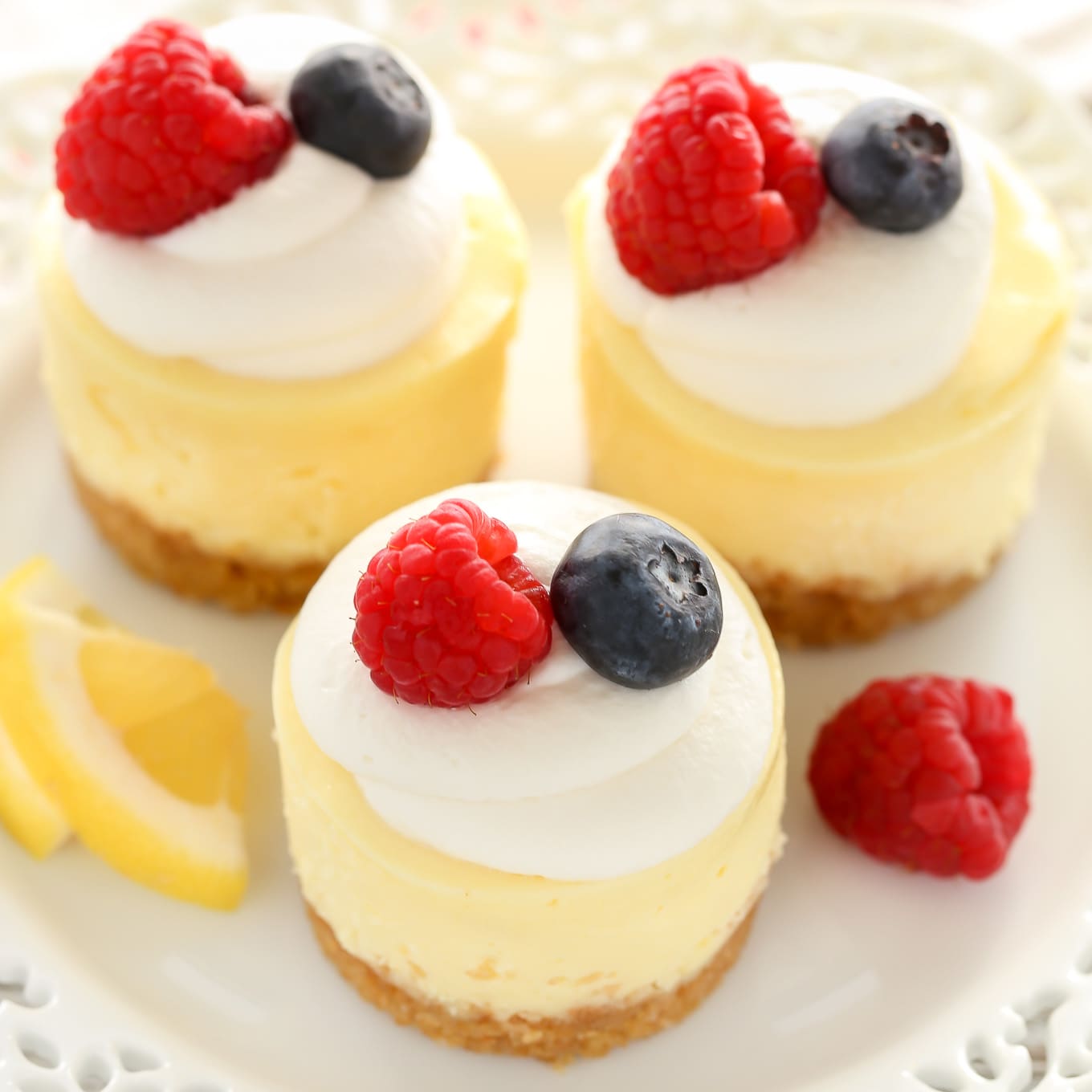 Mini Lemon Cheesecakes - Live Well Bake Often