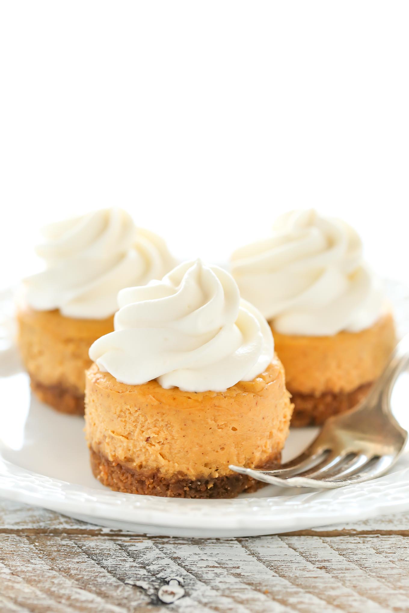 Mini Pumpkin Cheesecakes - Live Well Bake Often