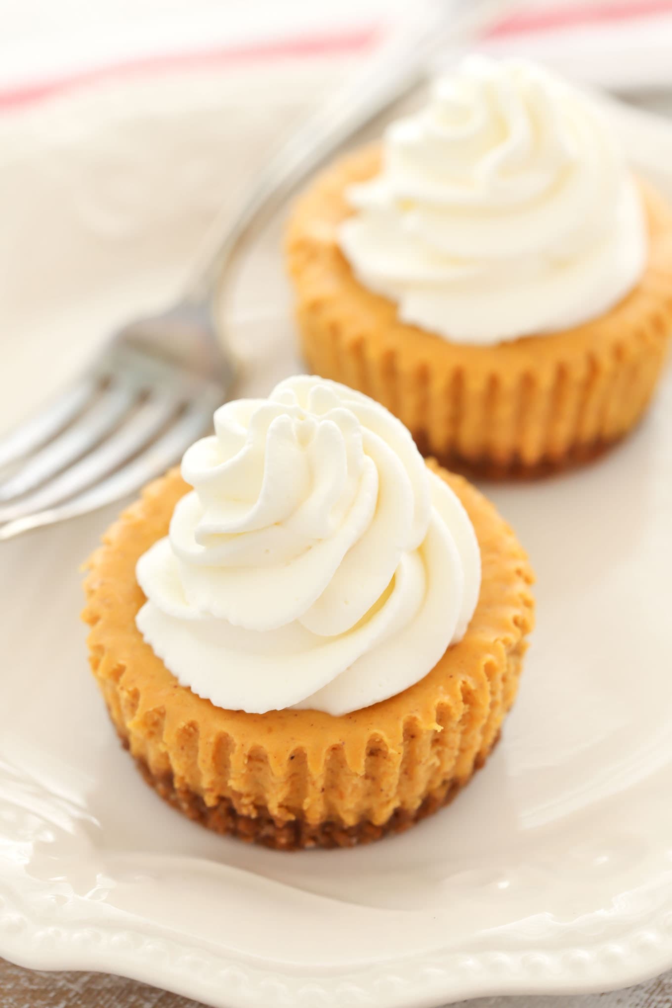 Mini Pumpkin Cheesecakes - Live Well Bake Often