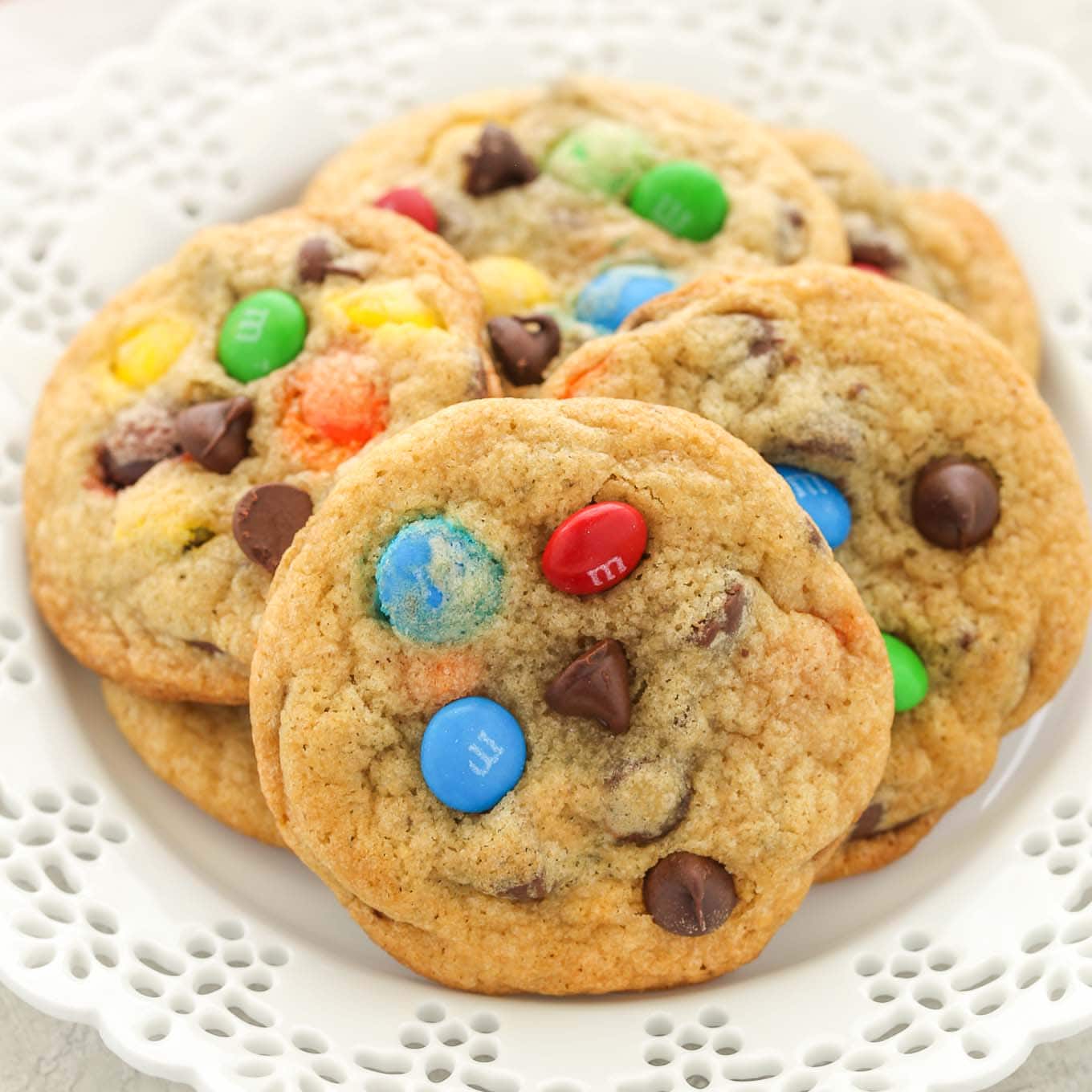 Soft and Chewy M&M Chocolate Chip Cookies - Live Well Bake Often